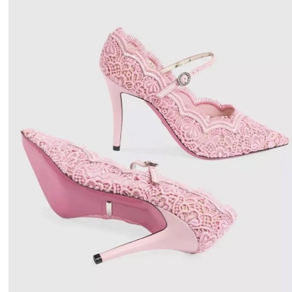 Gucci Heels size 38 pink lace